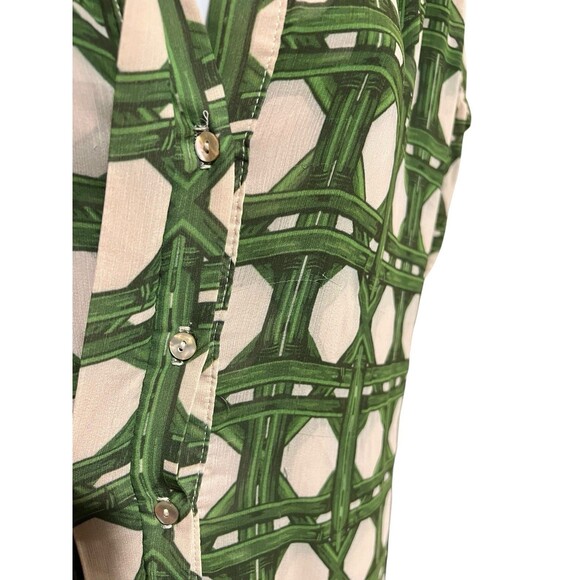 MISA Los Angeles Laura Short-Sleeve Midi Chiffon Shirtdress Size Large - Picture 8 of 12